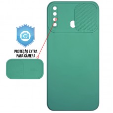 Capa para Samsung Galaxy A21 - Emborrachada Cam Protector Verde Escuro